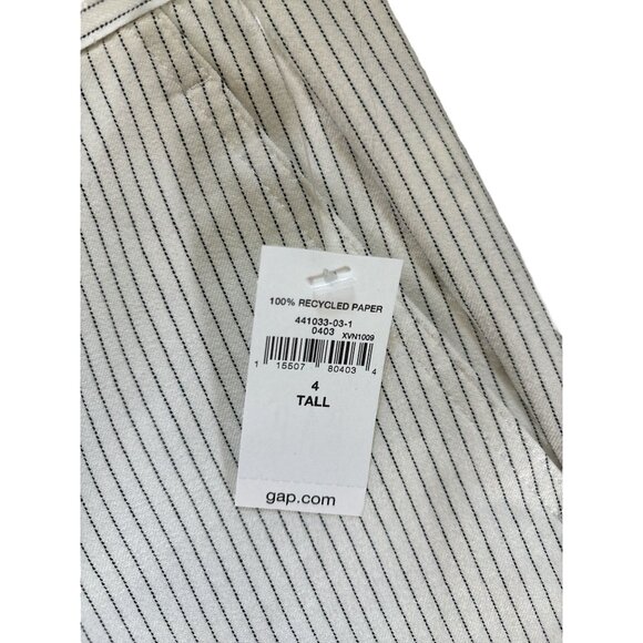 Gap Womens Signature Skinny Ankle Pants 4 Tall Off-White Pinstripe Work Office - Picture 4 of 9
